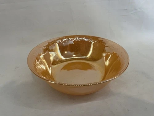 Vintage Fire King peach Luster 8" Serving Bowl iridescent lusterware