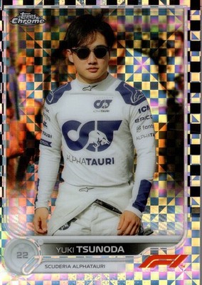 2022 Topps Chrome Formula 1 Checker Flag Refractors #64 Yuki Tsunoda - RAC