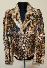 Vintage Leopard Print Faux Fur Coat Jacket Size. M
