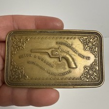 Vintage 1980 Smith  Wesson  Pistol Case  Gun Firearm Western Cowboy Belt Buckle