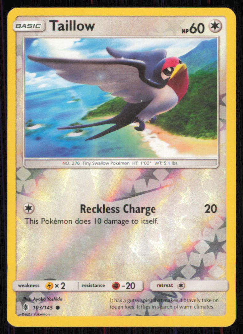 Taillow 103/145 Common Guardians Rising Pokemon Reverse Holo Lightly Played
