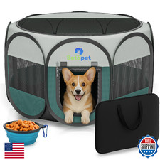 Playpen for Small Dogs Cats Crate: Puppy Play Pen Indoor Outdoor Foldable Potabl