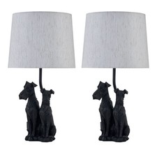 Set of 2 Dogs Table Lamp Bedside Lights Retro Animal Bedroom Light