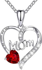Love Heart Pendant Necklaces for Women, Mother's Day Gifts for Mom Grandma Wife