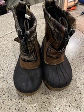 Ozark Trail Boys Size 9 Insulated Zipper Snow Boots Mossy Oak