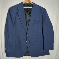 STAFFORD Vtg 80s Blue Blazer Suit Coat JACKET Men's 44R 46R