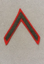 USMC Marine Chevron 547: WWII Private First Class (single) - wool on felt