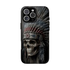 Skull Headdress Tough Case For IPhone , Phone Cover Protective