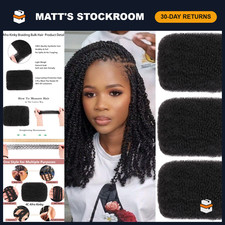 16" 3 Bundles 90g Natural Black Afro Kinky Curly Braiding Hair - Mini Twists, Dr