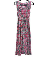 "Calvin Klein" SZ 10 Long Dress Wrapped around Pink Colorful, Sleeveless Size 10