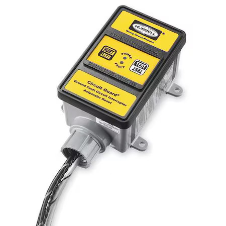 Hubbell Wiring Device-Kellems Gfhw13105 Hard Wired Gfci, 30 A, Yellow, 120Vac