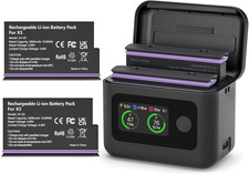 Insta 360 X5 Battery and Charger for Insta360 X5, 2 Pack Batteries and Intellige