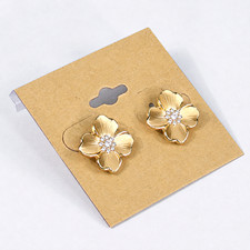 100pc Earring Display Cards Kraft Earring Cards Hanging 1 1/2" x 1 1/2"tall