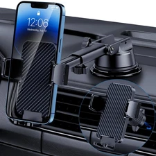 Car Phone Holder - Military Grade Suction, 3-in-1 for iPhone  Android