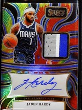 2024-25 Panini Select Jaden Hardy Autographed Memorabilia Tie-Dye Prizms