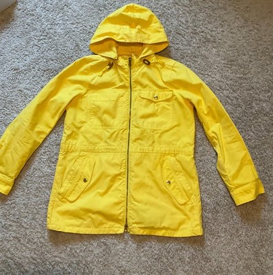 J.CREW PERFECT RAIN JACKET SIZE M YELLOW SUN F2430