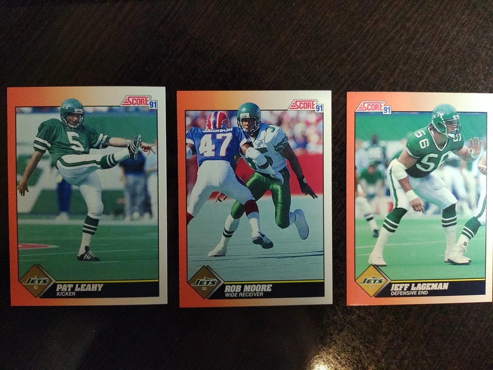 1991 Score - Clifton, Kelly, Leahy, Nagle, Moore, Jeff Lageman - New York Jets - Image 4 of 4