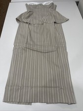 ASOS DESIGN contrast cup bengaline bandeau overlay midi dress natural stripe 8