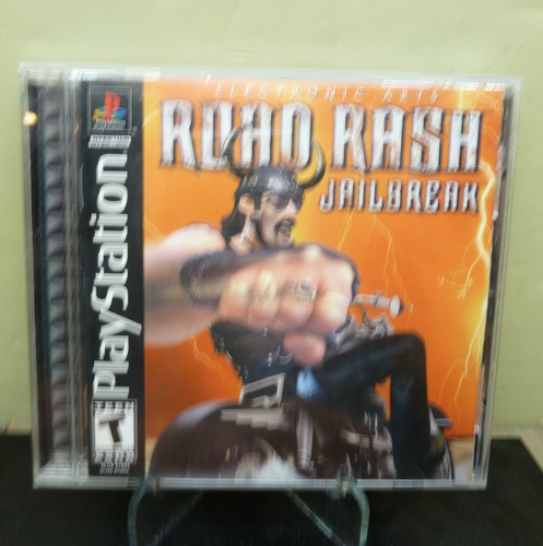 Road Rash Jailbreak Sony PlayStation 2000 PS1 CIB Black Label Video Game - Afbeelding 1 van 4