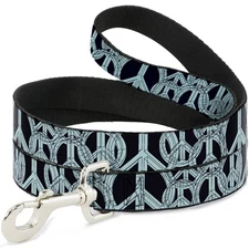 Dog Leash Peace Sketch Black/Baby Blue