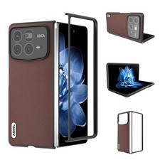 ABEELE Echtleder Hülle Schwarz Weich für Xiaomi Mix Fold 4 Farbe Kaffee