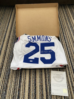 #ad Ben Simmons UDA Upper Deck Signed Autograph 76ers Auto #1 Pick 2016 Jersey BOX $550.00