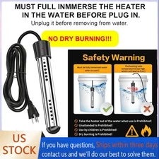 Immersion Water Heater,2000W Submersible Portable Electric Heaters  110-125V AC*