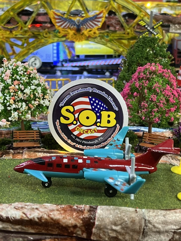 Matchbox Sky Busters 2009 Pusher Prop Aircraft Red Diecast Used EX Condition - Image 2 of 4