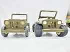 764 ~ 2 Vintage 1960's Tonka US Army Jeeps, Commander & GR2-2431! Pressed Steel!