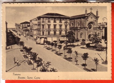 UNTRAVELED OPAQUE PESCARA POSTCARD SACRED HEART SQUARE OCC