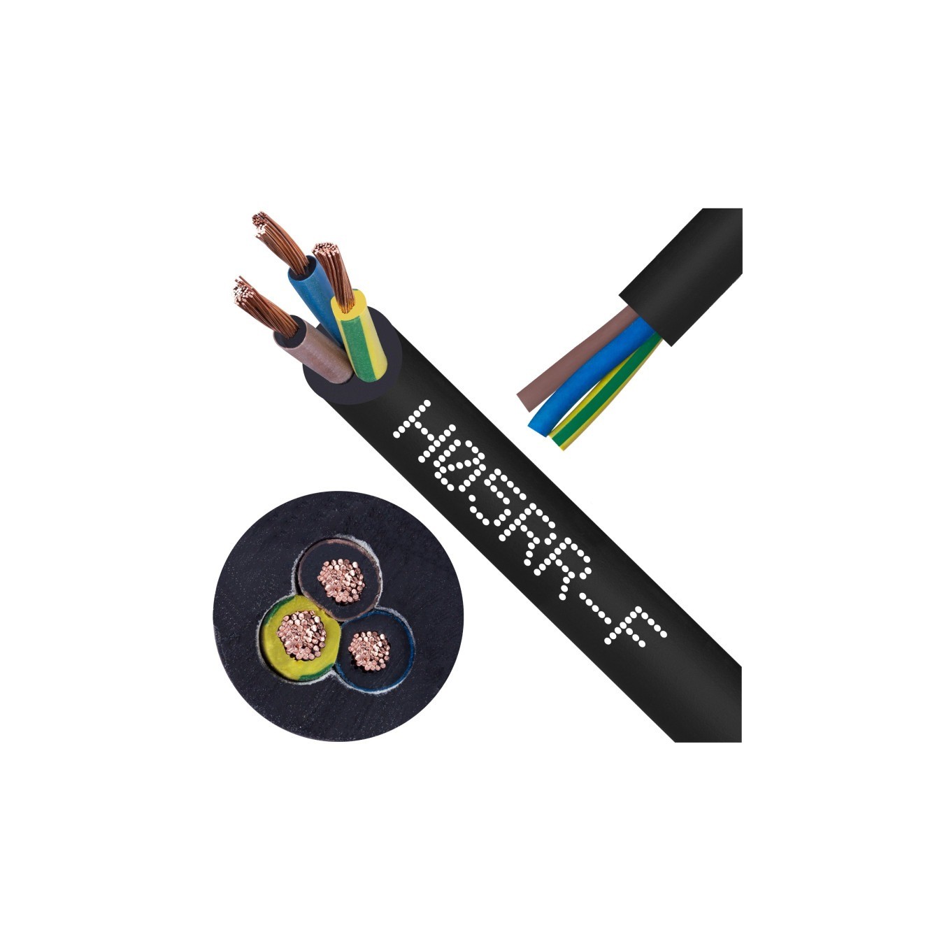 Cable in Rubber H05RR-F/OW 3x1.5 300/500V/500m H05RR-F 3x1.5