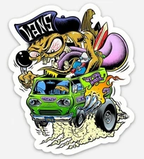 Rat Fink 1966 Ford Econoline Vans Off the Wall Custom MAGNET Vintage Gasser