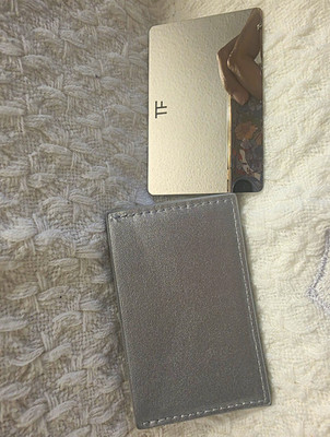 Tom Ford Men's Gray/Silver Slim Fold Card Holder Wallet with Logo