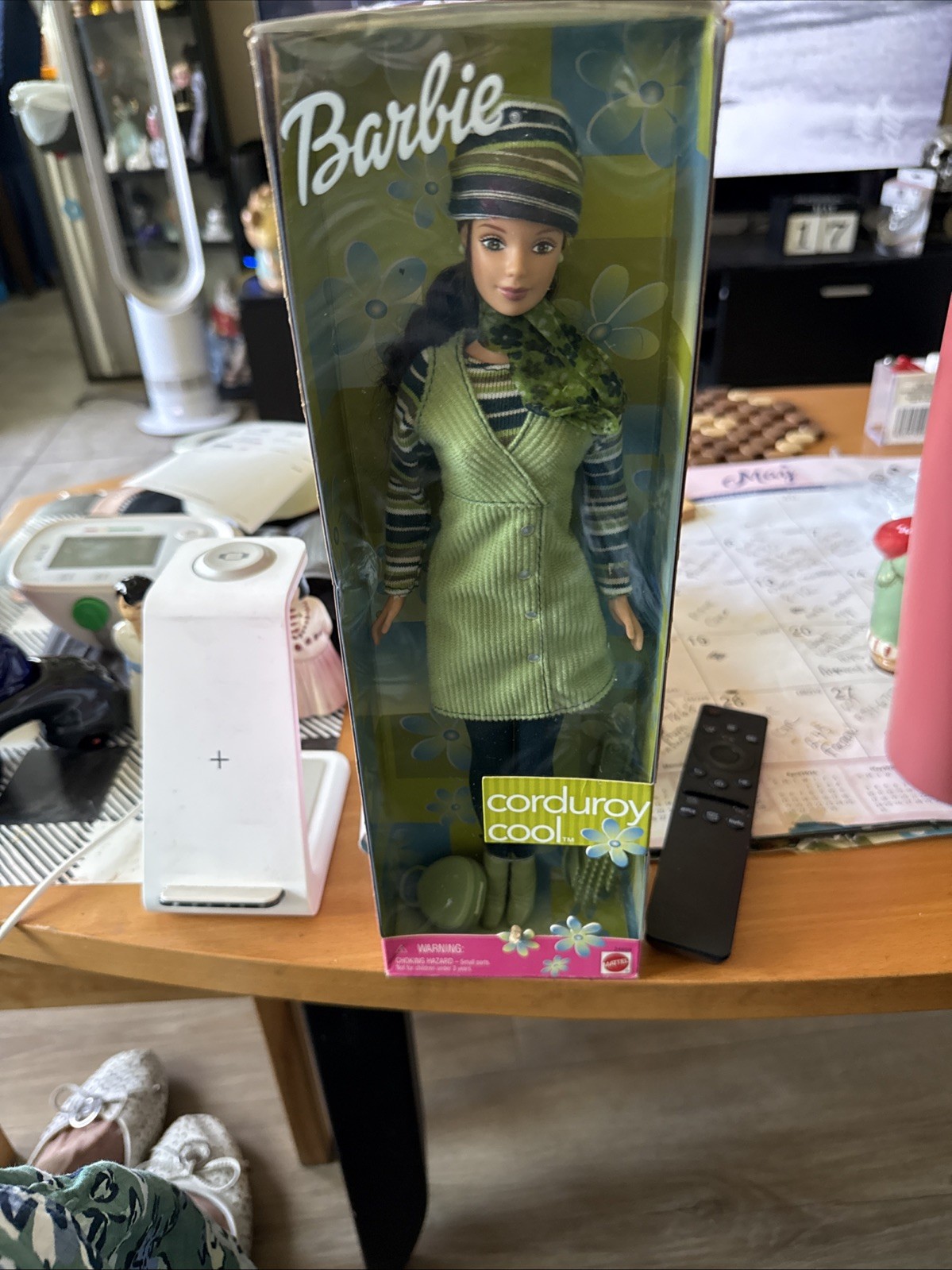 Vintage 1999 Barbie Corduroy Cool Brunette Doll Green Outfit Mattel #24659 New