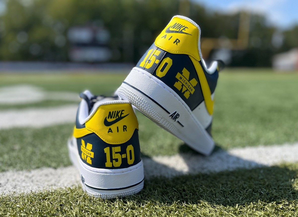 Customized Nike air size 8.5 for that Michigan fan University of Michigan Custom Painted Air Force 1 | eBay main image 2