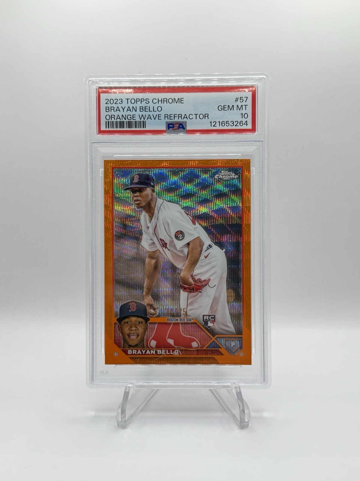 2023 Topps Chrome - Brayan Bello #57 Orange Wave Refractor /25 (RC) Red Sox