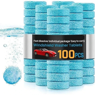 #ad 100 Car Winter Windshield Washer Wiper Fluid Concentrate Tablets Glass Cleaner $9.09