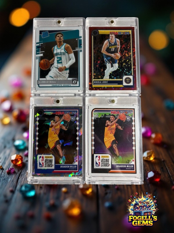 4 Card Basketball Lot Rookies And More (Brandon Miller, Jokic, Lamelo)