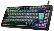 TECKNET RGB Gaming Keyboard, 83 Keys Wired Keyboard with Grey and Black