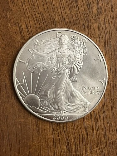 Silver Eagle 2000 .999 1 Troy Ounce Silver Coin Uncirculated Bullion