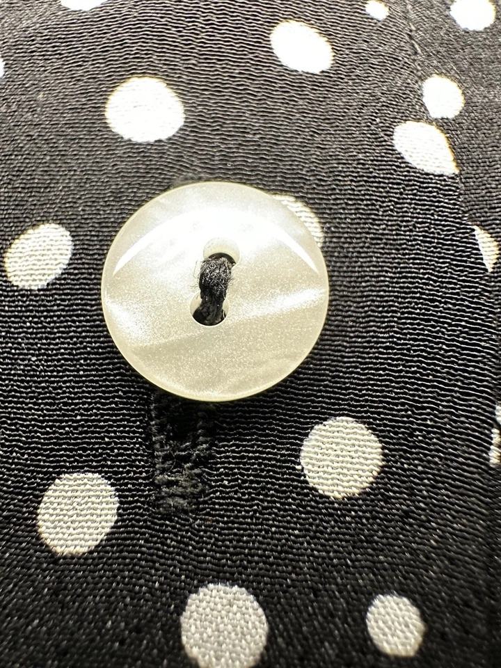 Dolce & Gabbana Polka Dot Silk Button Down With Tie Neck Staff Piece Sz 40 Used - Image 3 of 4