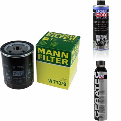 MANN-FILTER ÖLFILTER W 713/9 + LIQUI MOLY Cera Tec 3721 + Motorspülung 2427