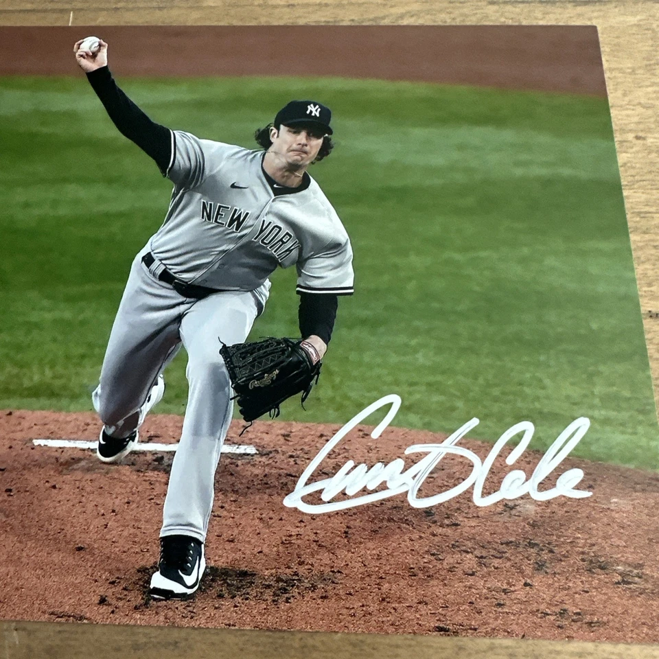Foto autografiada firmada por Gerrit Cole 8,5x11 certificado de autenticidad New York Yankees MLB Foto 3 de 4