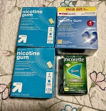 Lot Nicorette Nicotine Polacrilex Gum 2mg 4mg Original Sucralose Free 615 Pieces