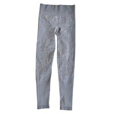 Varley Quincy Snake Jacquard Seamless Leggings Gray Sculpt Ribbed Small Ret 115
