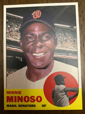 WASHINGTON SENATORS: Minnie Minoso Custom Modern 1963 Style Art Card - HOF