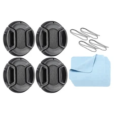 4Pcs Center Pinch Front Lens Cover Dust Camera Lens Cap for 52mm Thread Lens