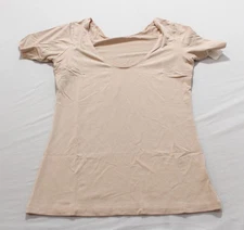 Numi Women's Solid Short Sleeve Signature Undershirt EJ3 Almond Medium NWT