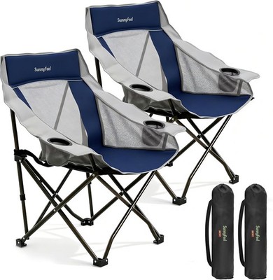 2 Pack Lightweight Oversized Camping Chairs for Adults, Heavy Duty Portable