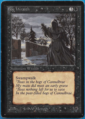 Bog Wraith Beta PLD Black Uncommon MAGIC GATHERING CARD (ID# 497393) ABUGames - Picture 1 of 2